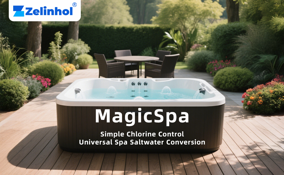 Zelinhol Salt Chlorine Generator main product image with titanium cell and OLED display
