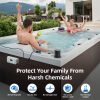 Salt Chlorine Generator for Hot Tubs & Swim Spas, Titanium Salt Cell with OLED Display & Quick-Change Design, Self-Cleaning System (Up to 2500 Gallons)