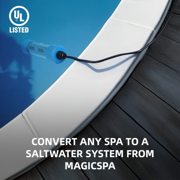 Salt Chlorine Generator for Hot Tubs & Swim Spas, Titanium Salt Cell with OLED Display & Quick-Change Design, Self-Cleaning System (Up to 2500 Gallons)