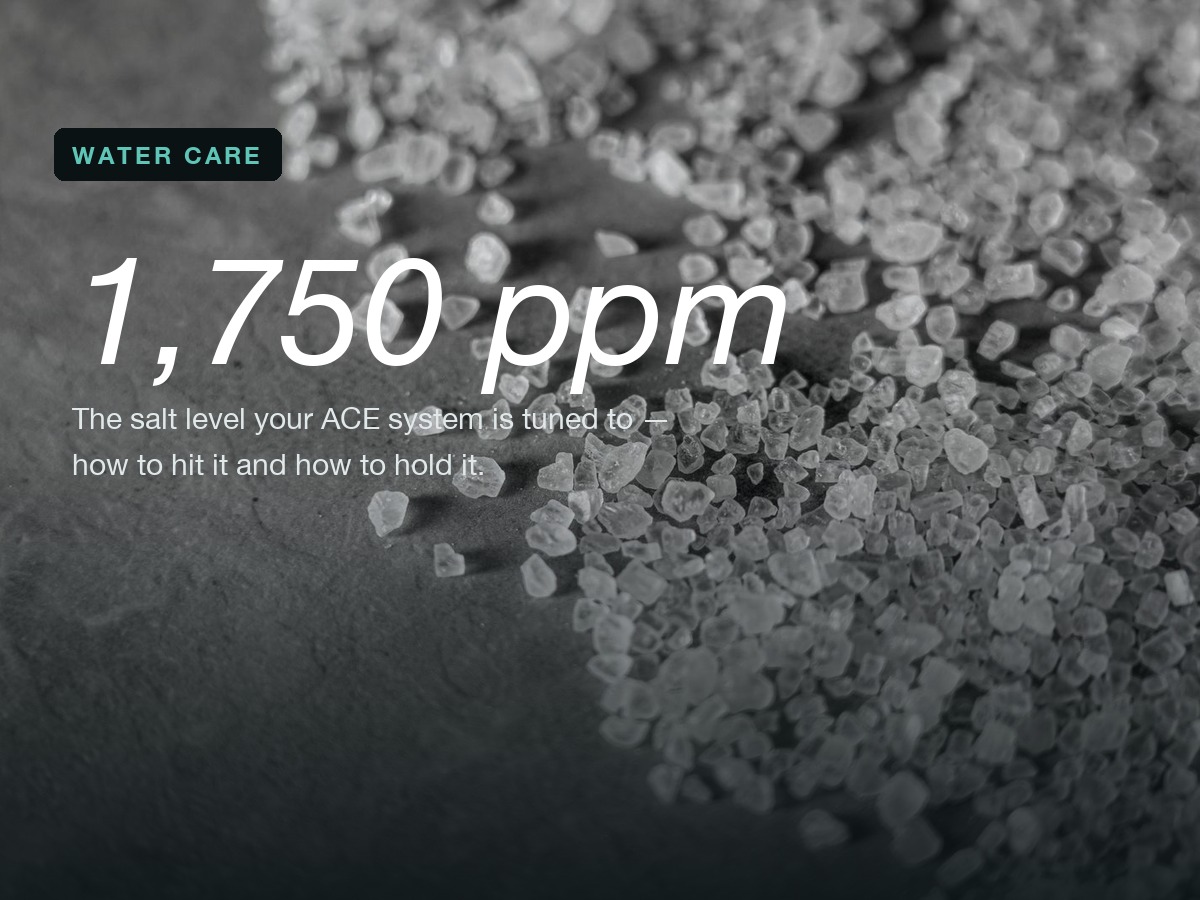 Salt crystals macro photo with the 1,750 ppm headline